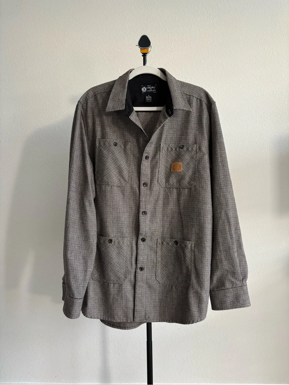 Crooks & Castles Wool Blend Overshirt Shirt Jacket Houndstooth 2XL